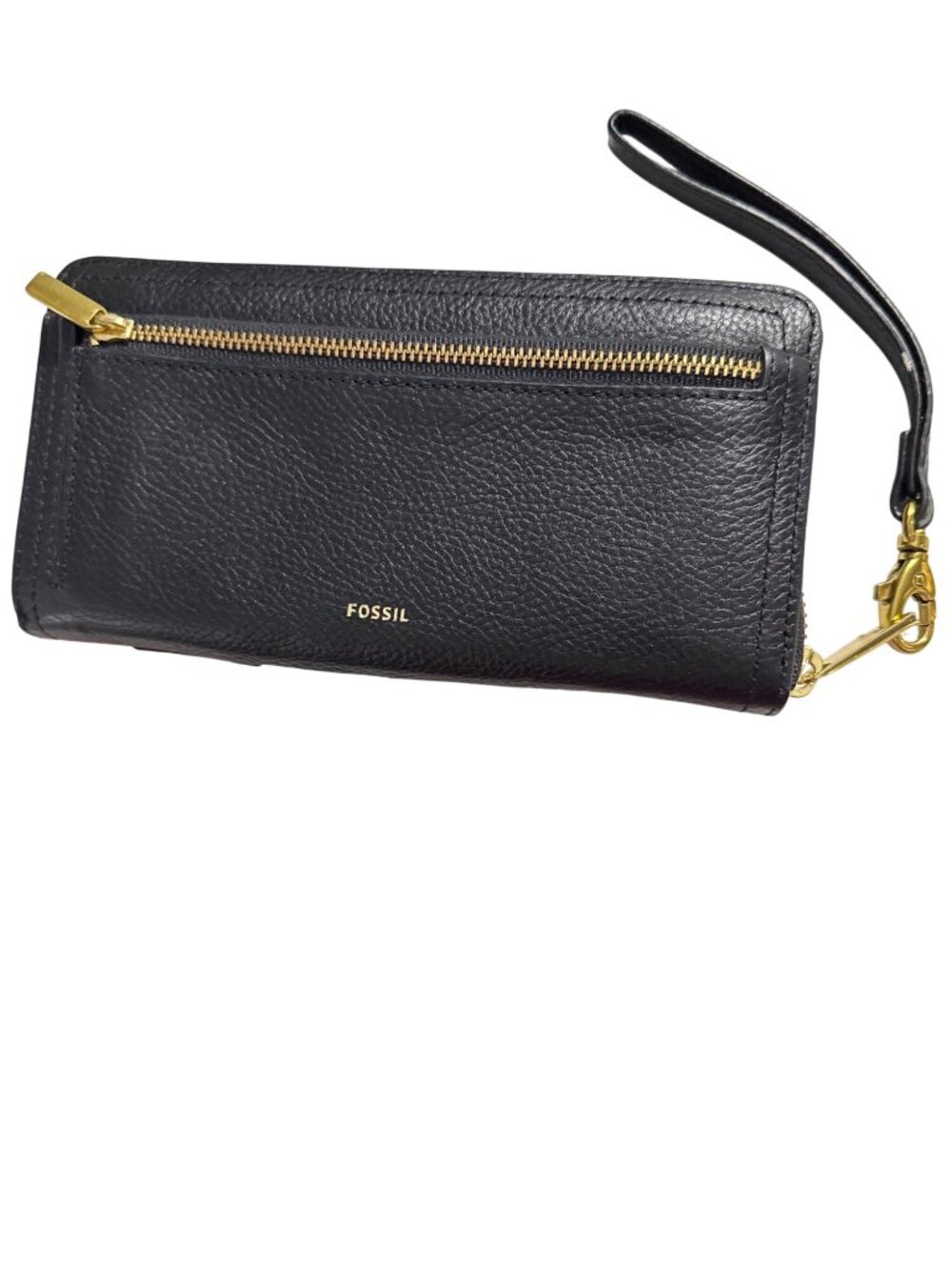 Fossil RFID Logan Leather Zip Wallet With Wristlet Strap New With Tags - Picture 2 of 7